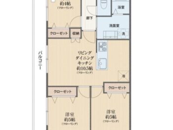間取り。最上階、南西角部屋です。