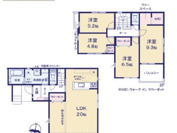 4LDKの間取りです　LDK間仕切対応可です